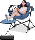 outdoor basic Adjustable Camping Folding Chair with Footrest - Portable Zero Gravity Lounge Chair for Beach Lawn Picnic Fishing &amp Backpacking Trips Supports 600lbs