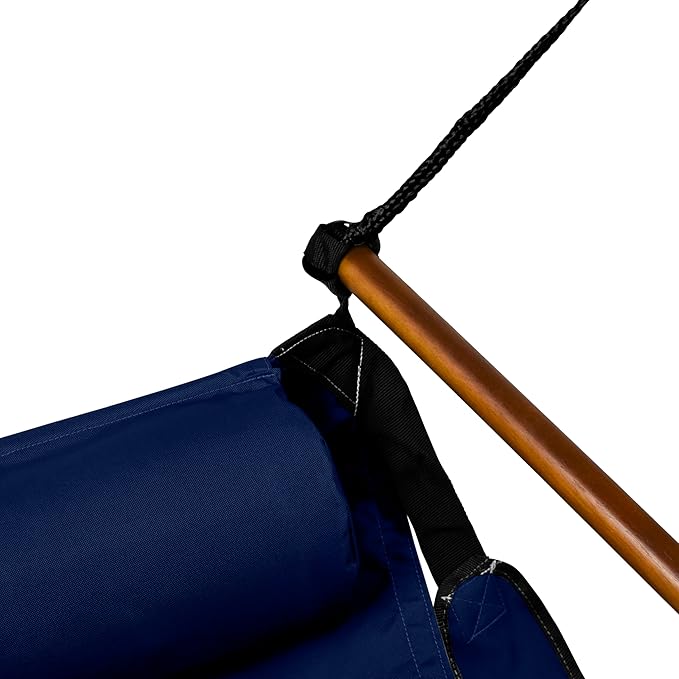 Hammaka Hanging Hammock Air Chair Wooden Dowels Blue