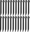 ADXCO 24 Pieces Plastic Inflatables Stakes 8.8 Inch Yard Stakes Anchor Replacement Inflatable Decoration Stakes Heavy Duty Camping Tent Stakes for Christmas Halloween Home Garden Black