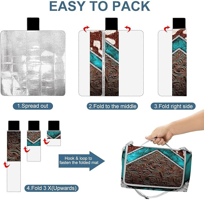 Vintage Satin Graphic Parchment Fluff Design Waterproof Outdoor Picnic Blanket Sandproof Beach Mat for Camping Hiking Grass Travelling