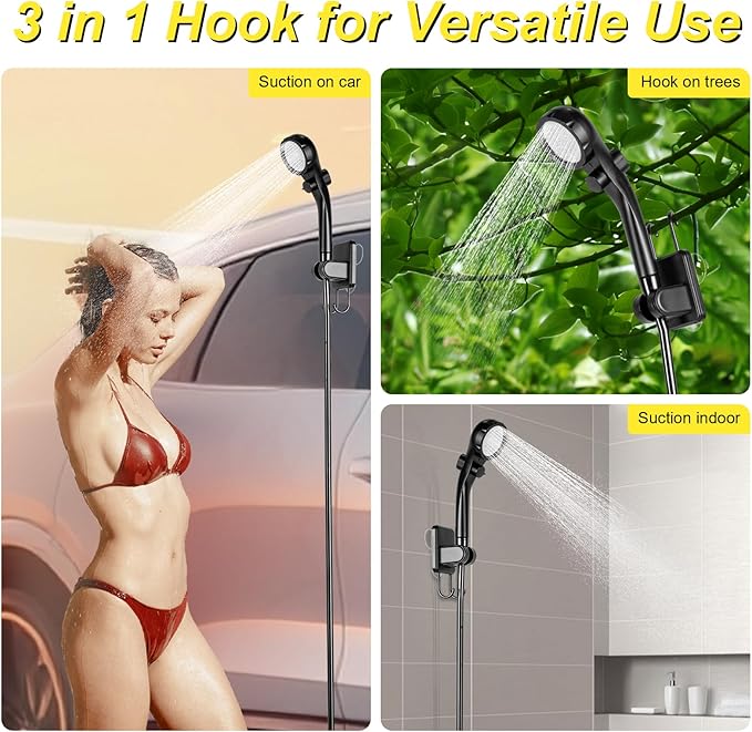 Pop Up Shower Tent for Camping Portable Outdoor Privacy Shower Tent with 6000mAh Rechargeable Shower