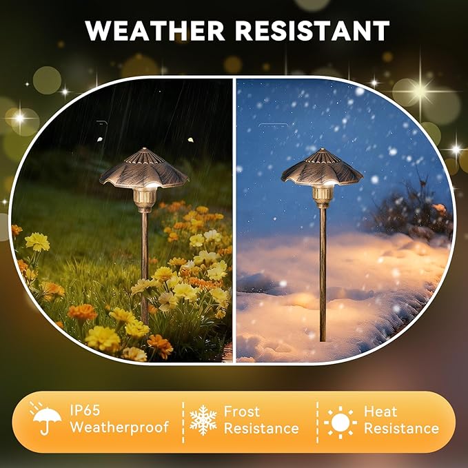 LED Low Voltage Landscape Lighting 12V Landscape Lighting Kit with Connectors 3CCT 3000K-5000K 18“ Tall LED Low Voltage Pathway Lights Aluminum Waterproof for Patio Yard Garden 2 Pack