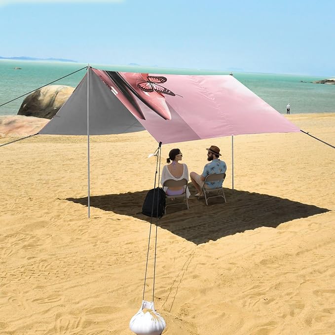Pink High HeelCamping Sun Shelters 9.2 x 10.5 FT Beach Canopy Tent Sun Shade with Carrying Bag for Camping Trips Fishing Backyard Fun or Picnics 21340778