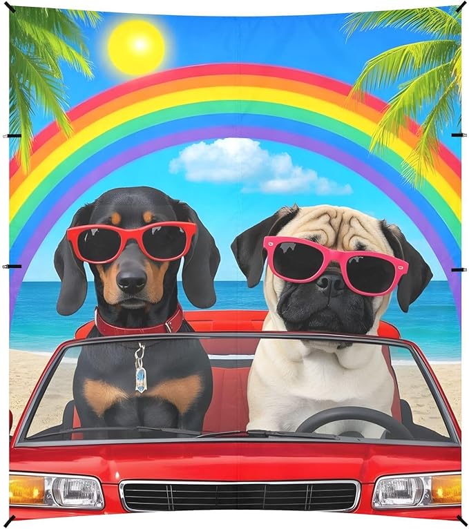 Beach Tent Sun Shelter Cool Dachshunds Driving Lightweight &amp Easy Setup Beach Shade Canopy for Camping Fishing