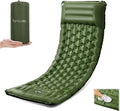 Sleeping Pad 4.7 Extra-Thick &amp Ultralight Inflatable Camping Mat with Pillow Built-in Foot Pump Compact for Backpacking Camping Hiking Travel —Military Green