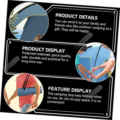 1Pc Quick Opening Sunscreen Tent Spacious Sided Ventilated Outdoor Shelter Lightweight Polyester for Camping and Travel Durable Rainproof Design Easy Setup