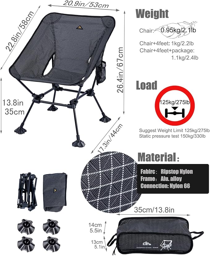 iClimb 1 Hooded 3M Thinsulate Insulation Warm Blanket and 1 Anti-Sinking Large Feet Chair Bundle Ultralight Compact for Adults Outdoor Backpacking Hiking Camping Beach Concert Sporting Events