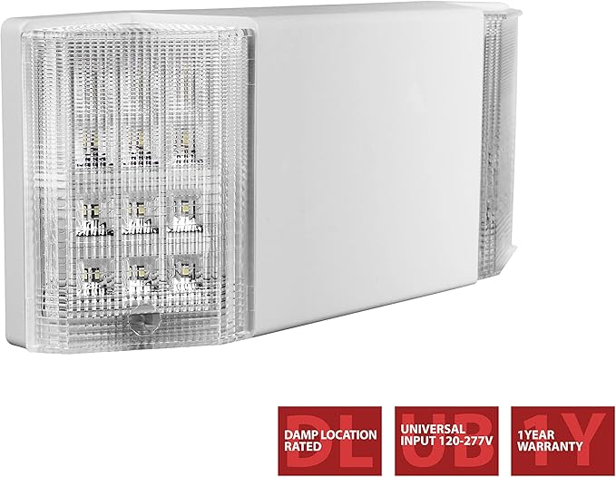 NICOR Lighting Compact Emergency LED Light Fixture (EML2-10-UNV-WH)