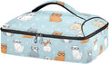 Casserole Carrier Pattern Cute Cartoon Cat PrintInsulated Casserole Carrier for Hot or Cold Food Thermal Lunch Tote for Potluck Parties Picnic Beach Fits 9 x 13 Inches Baking Dish