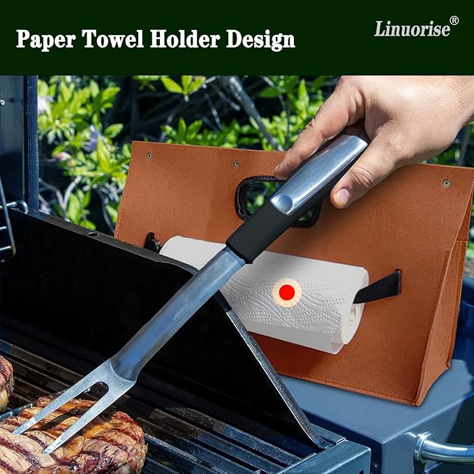 Grill Accessory Storage Bag BBQ Tools Storage Grill Storage Bag Storage Container for Grilling  Men's BBQ Gifts!（Material：Thickened Felt Cloth）
