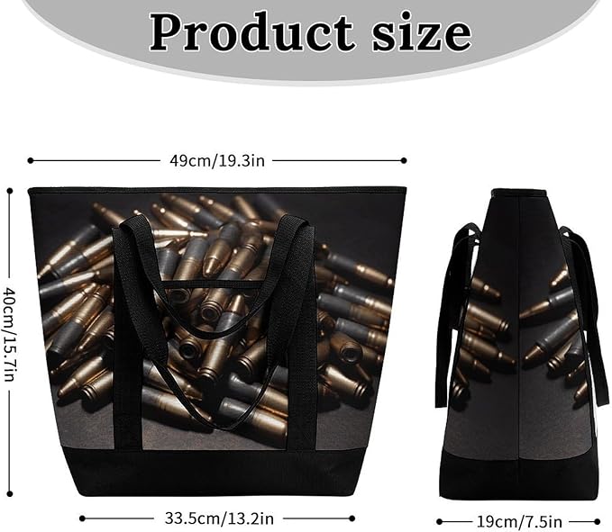 Insulated Shopping BagLarge Reusable Cooler Bags Bullet Printed Foldable Shopping BagTravel Waterproof Shoulder Bag