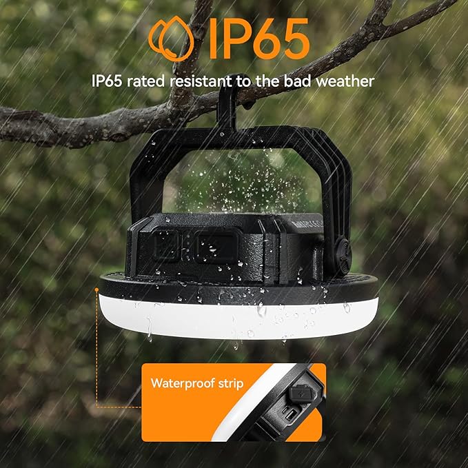 VAVOFO 2Pcs 7200mAh 3000LM LED Camping Lantern Rechargeable 3 Lighting Modes Portable Tent Light with Magnet IP65 Waterproof Hanging Light for Emergencies Power Outages Hurricane（2Pcs）