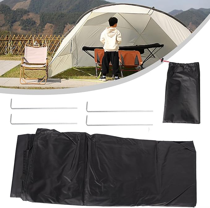Tent Footprint Waterproof 210D Oxford Cloth Ground Sheet with Bathtub Floor for Camping Hiking Outdoor Use(200x120cm)