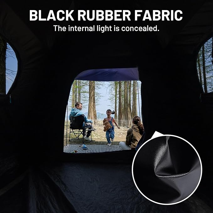 TIMBER RIDGE 5-6 Person Blackout Camping Tent 60s Easy Setup Instant Cabin Tent for Family with Rainfly Water-Resistant 9' x 9' x 72 for Outdoor Adventures Gatherings