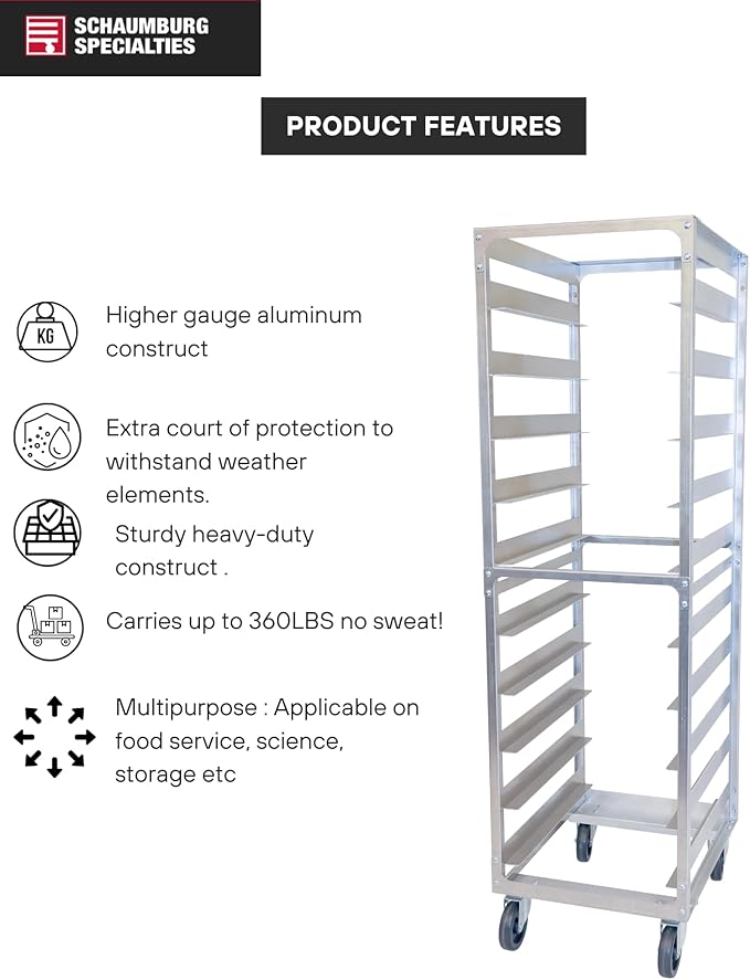 20 Pan 3 Spacing Commercial Aluminum Bun Racks NSF Listed Heavy Duty Speed Rack for Bakery Restaurant &amp Catering 20 Tier 20.5 x 26 x 70 Speed Rack with Heavy Duty Plate Casters