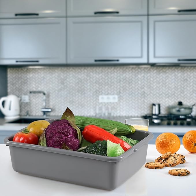 Cand 4 Pack Food Service Bus Tubs 8 L Restaurant Bussing Tub Commercial Bus Tub Grey