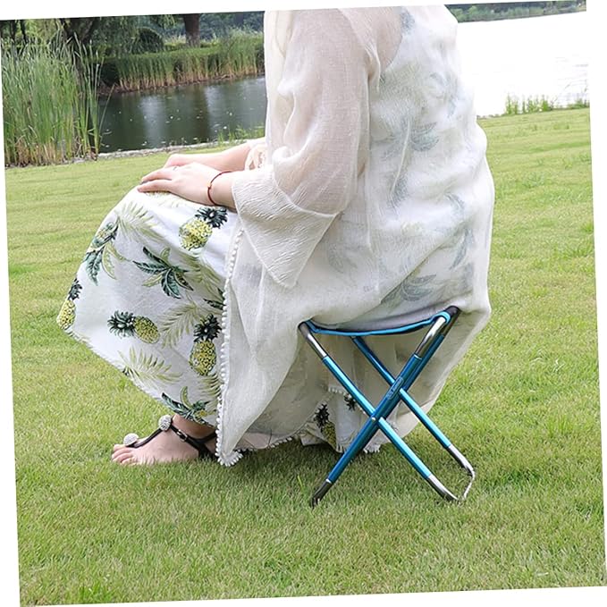 Kisangel Comfortable Portable Folding Stool Multi-Functional Outdoor Accessory for Camping Fishing Beach Use Compact Design Easy to Carry Space-Saving Stool