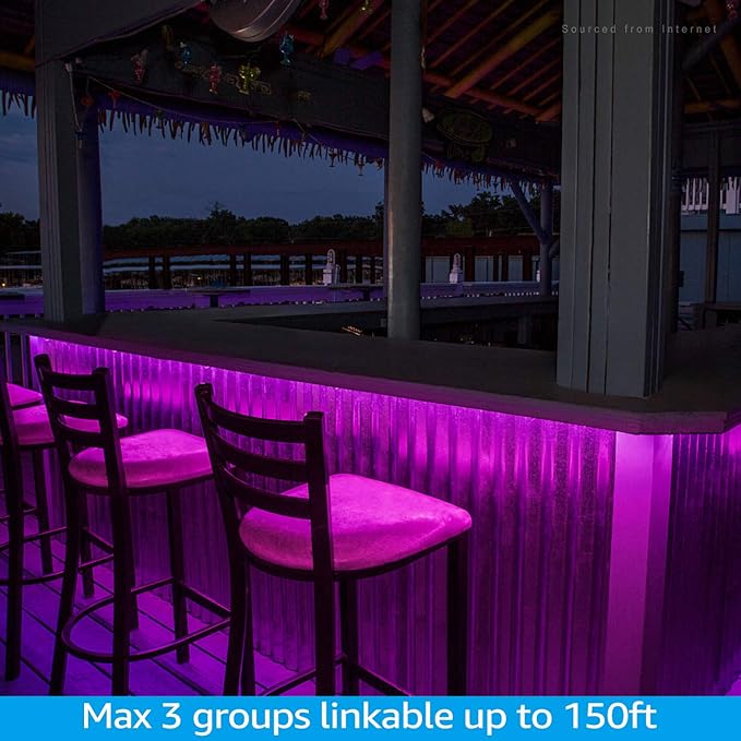 TORCHSTAR Premium 50ft LED Neon Rope Lights Easter &amp Spring Decoration Outdoor IP67 Waterproof 120V UL Plug ETL Listed Connectable Neon Light Strip for Shop Sign Max 3 Sets(150FT) Pink Light