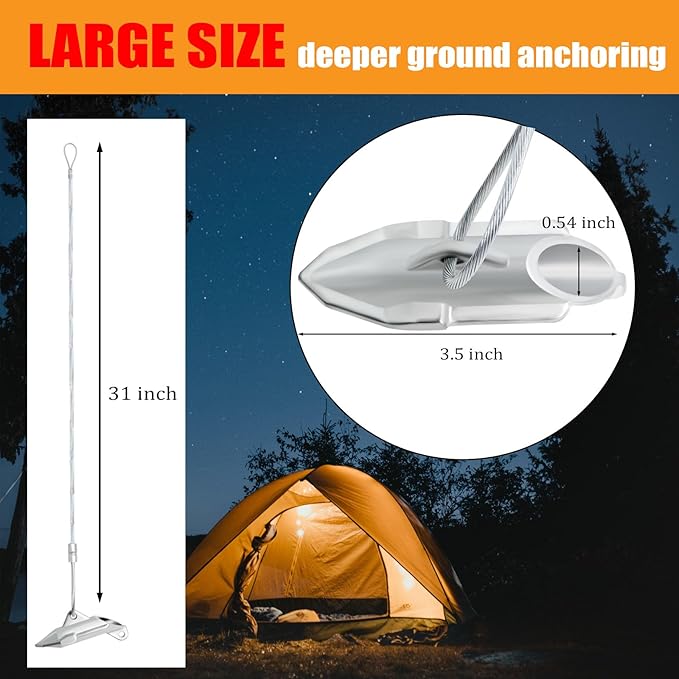 30 inch Ground Earth Anchors with Rod Arrow Shed Anchor Kit for Securing Camping Tents Sheds Swing Sets Greenhouses – Easy to Use 6-Pack Heavy Duty Tree Stakes Retaining Wall Anchors