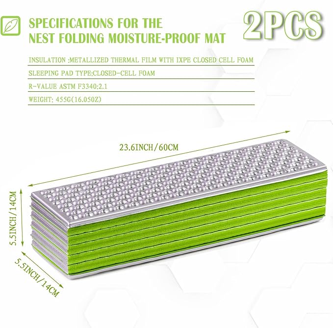 Foam Camping Pads for Sleeping Foldable Closed Cell Foam Camping Mattress Waterproof Outdoor Sleeping Mat for Ultralight Backpacking Thru-Hiking