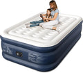 Air Mattress 18 Raised Full Size Self Inflatable Blow Up Mattress with Built in Pump Thick Comfort Air Bed with Carry Bag for Camping Guests &amp Home 600lb Capacity Colchon Inflable