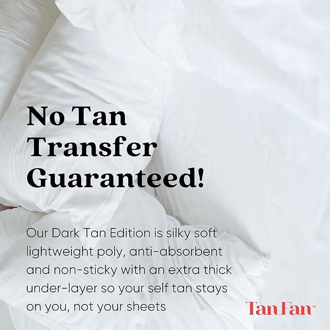 Tan Fan Self Tan Sleep Sac – Dark Tan Edition (Pink) – Protect Sheets From Dark Tanner - No Transfer Guarantee – 100% Silky Cool Thicker Bottom Lightweight Top Foot Openings – Large Roomy Comfy