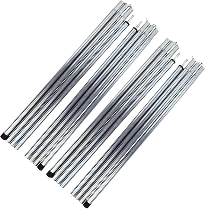 2PCS Adjustable 2M Tarp Poles Iron Thicken Stick Rack Rod Pole Outdoor Camping Ultralight Canopy Awning Tent Support Pole