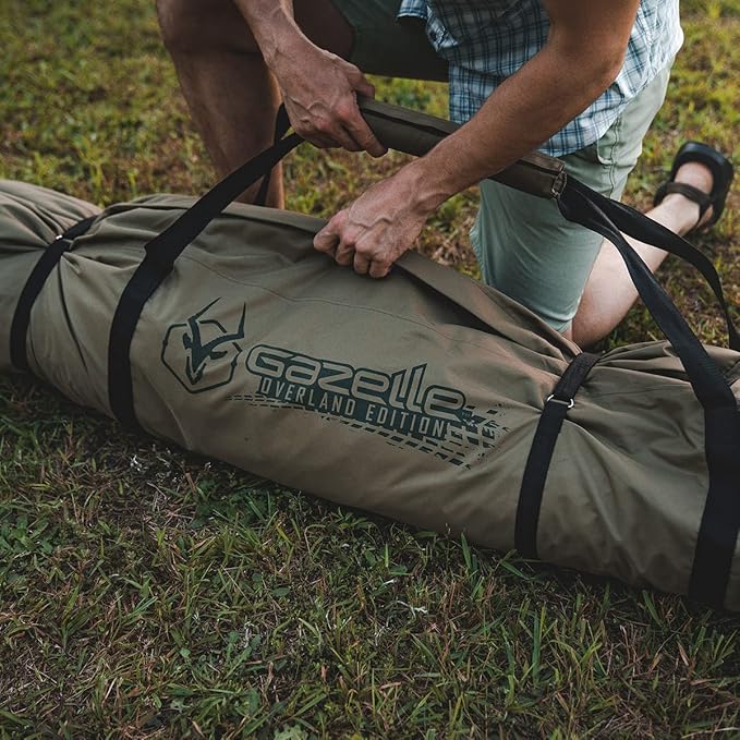 Gazelle T4 Overland Edition GT401GR Pop-Up Portable Camping Hub Tent Easy Instant Set up in 90 Seconds Alpine Green/Moss 4-Person Family Overlanding