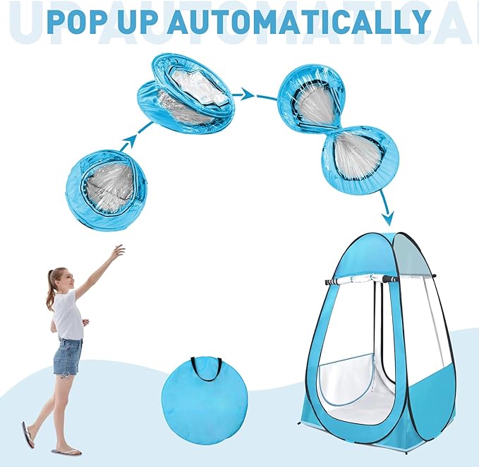 Pop Up Tent Clear Outdoor Tents Sports Fishing Rainproof and Windproof Beach Camping Lightweight and Sturdy Easy Set Up UPF 50+ Portable Folding 39 x 64