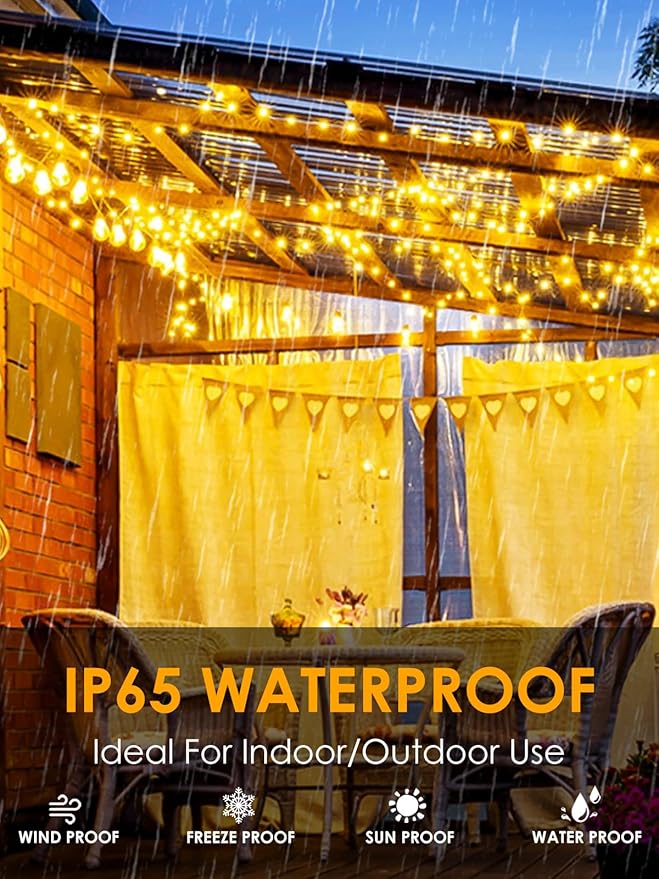 Warm White Solar Christmas Lights Outdoor Decorations Waterproof Tatal 2 Pack 200LED 66FT Solar String Lights Green Wire with 8 Modes Christmas Fairy Light for Xmas Tree Party Wedding Garden Decor