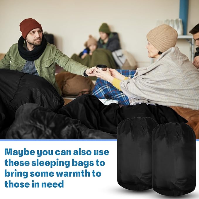VitalCozy 24 Pcs Sleeping Bags for Adults Bulk Lightweight Waterproof Backpacking Camping Sleeping Bag with Compression Sack Portable Compact for Winter Hiking Outdoor Camping Essential