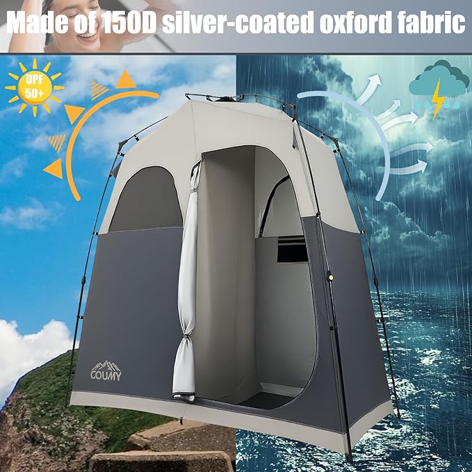 Instant Camping Shower Tent Privacy Shelter Portable Outdoor Sun Shelter for Camping Beach Hiking Fishing 1 Room/2 Rooms