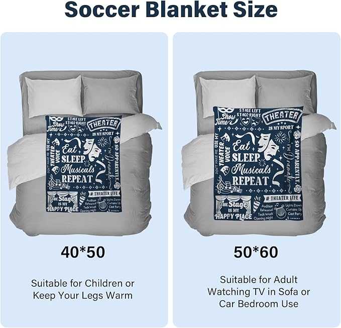 Broadway Blanket Gifts Musical Theater Gifts for Lovers Broadway Musical Gift for Theater Adult Christmas Birthday Gift Blanket for Women Men 50 x 60