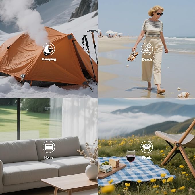 Folding Camping Cot Pad - Portable &amp Comfortable Outdoor Sleeping Mat with Elastic Strap Lightweight Waterproof Bottom Mattress Pad