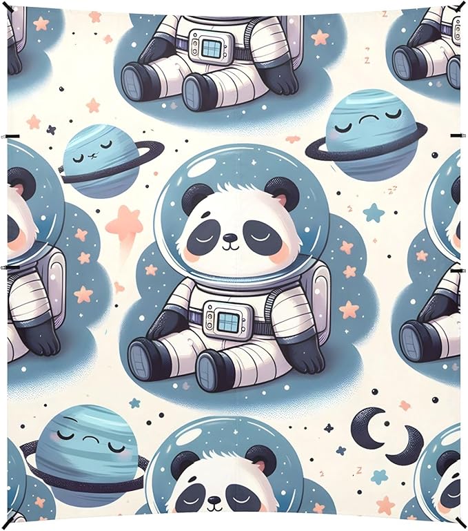 Sleeping Panda in Space Camping Sun Shelter Beach Tent Portable Beach Sun Shade Outdoor Canopy for Camping Trips Fishing Picnic