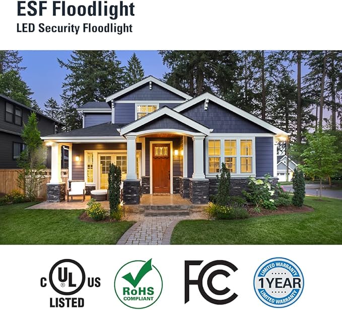 HALO Outdoor LED Flood &amp Security Light - Motion Activated Dusk to Dawn 2372 Lumens Bronze (ESF2A4MB)