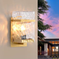 Outdoor Wall LightGold Exterior Waterproof LanternsPorch Sconces Wall Mounted Lighting with E26 Sockets &amp Glass Shades for GarageDoorwayPatioFront Door