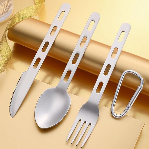18-Piece SilverwareService for 6Serving SetCamping Utensils430 Camping Stainless Steel Cutlery SetCamping Outdoor KnifeEasy to Carry Without Taking Up SpaceDishwasher Safe