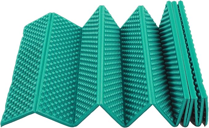 KIMISS Foldable Double Egg Crate Sleeping Pad - Thickened Foam Sleep Mat for Outdoor Camping - 186x57CM TravelFriendly Design (Dark Green)