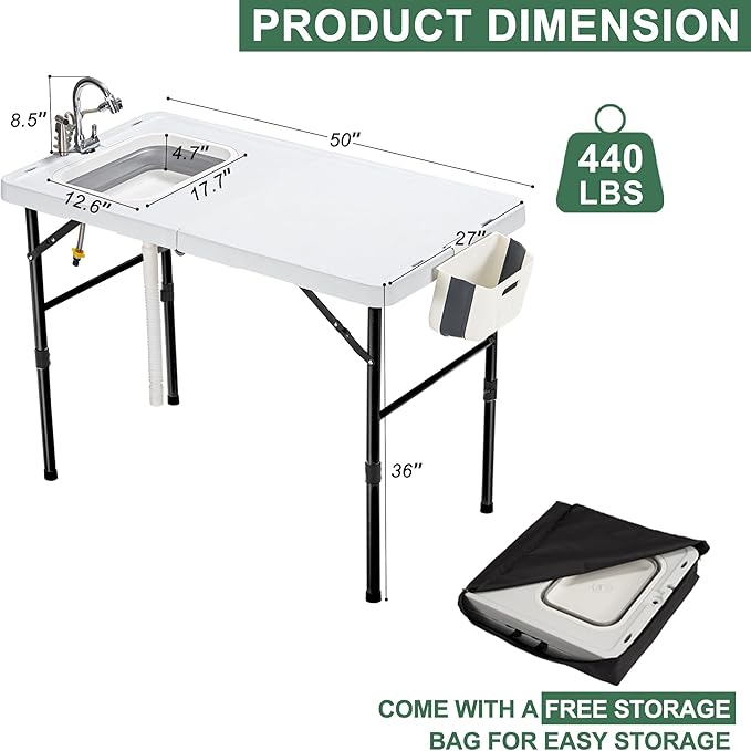 Outdoor Foldable Fish Cleaning Table