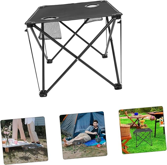 1pc Camping Table Picnic Table Cup Holders Portable Outdoor Folding for Camping Beach BBQ and Events