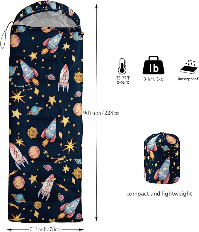 QOOMO Camping Sleeping Bags3 Season Warm &amp Cool WeatherLightweightWaterproof Sleeping Bags for Adults &amp Kids Travelingand Outdoors