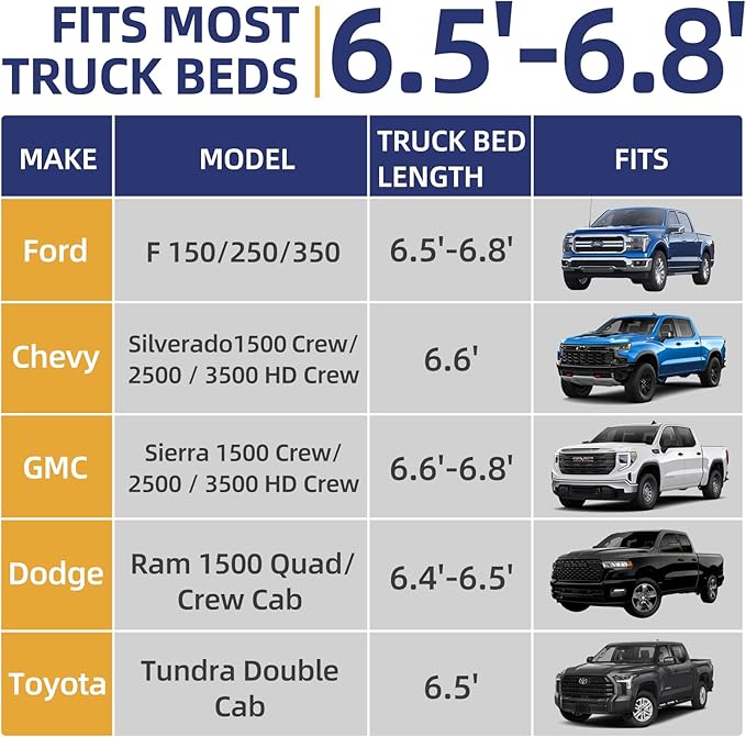 Truck Bed Mattress for 6.5-6.8Ft Self-Inflating Mat Full-Size Short Trucks Bed for Outdoor Camping Pickup Tent Accessories 12V Air Pump Carry Bag for Silverado RAM F Series Sierra Titan