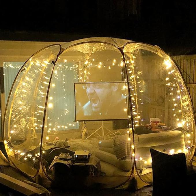 Alvantor® Pop Up Bubble Tent® - 12’ x 12’ Instant Igloo Tent® - 8-10 Person Screen House for Patios - Large Oversize Weather Proof Pod - Cold Protection Camping - Beige