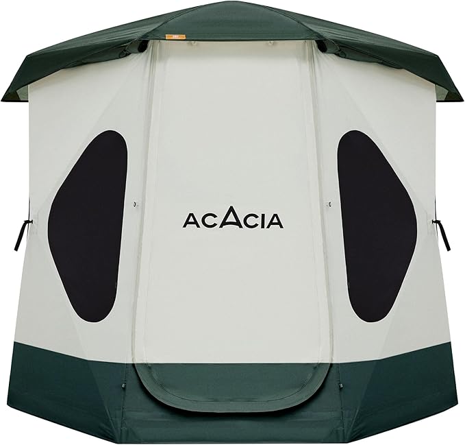 Acacia Camping Tent Pop Up Camping Tent with 8 Windows and Footprint Waterproof Windproof Easy Setup Hub Tent for Family Camping Hiking and Glamping