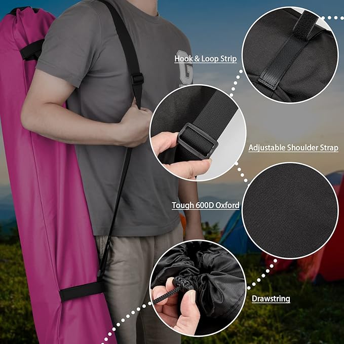 Xxerciz Foldable Camp Chair Replacement Bag with Shoulder Strap for Outdoor Camping Travel Carrying Cover Heavy Duty Large Storage Folding Chair Bag (Chair is not included)