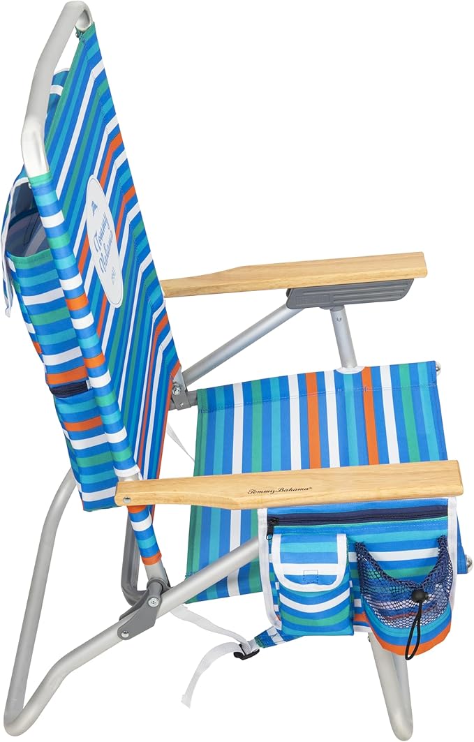 Tommy Bahama 4-Position Extended seat Height Easy in-Easy Out Folding Backpack Beach Chair