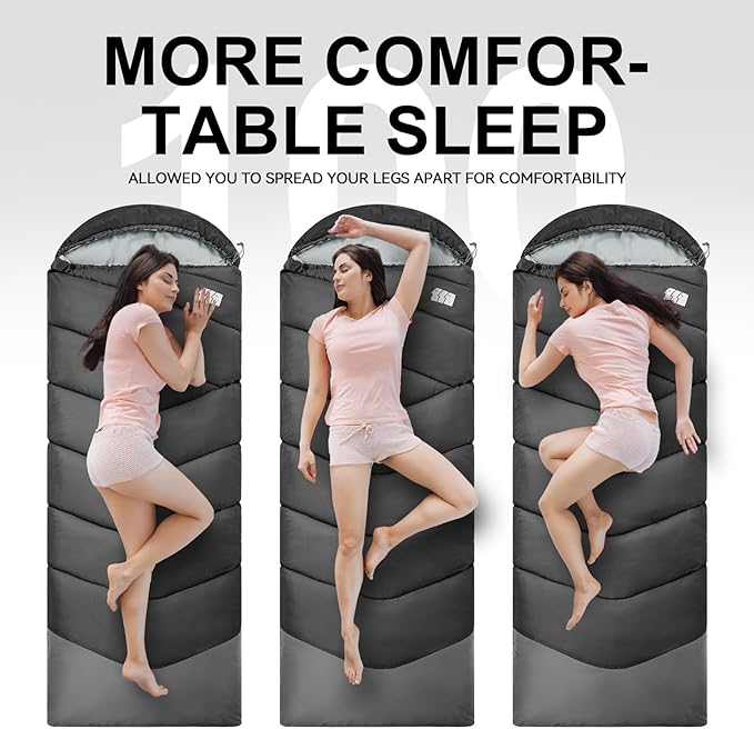 Sleeping Bags for Adults Cold Weather &amp WarmBackpacking Camping Sleeping Bag for Tall Girls BoysLightweightCompactWaterproof Camping Gear for TravelingHikingHotelOutdoor &amp Indoor