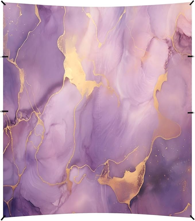 Camping Sun Shelters Purple and Golden Marble Beach Canopy 126 * 110.2in