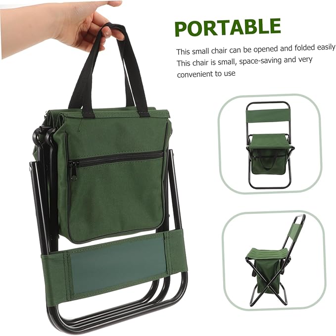SUPVOX Lightweight Folding Camping Table Seat Portable Outdoor Chair for BBQ and Beach